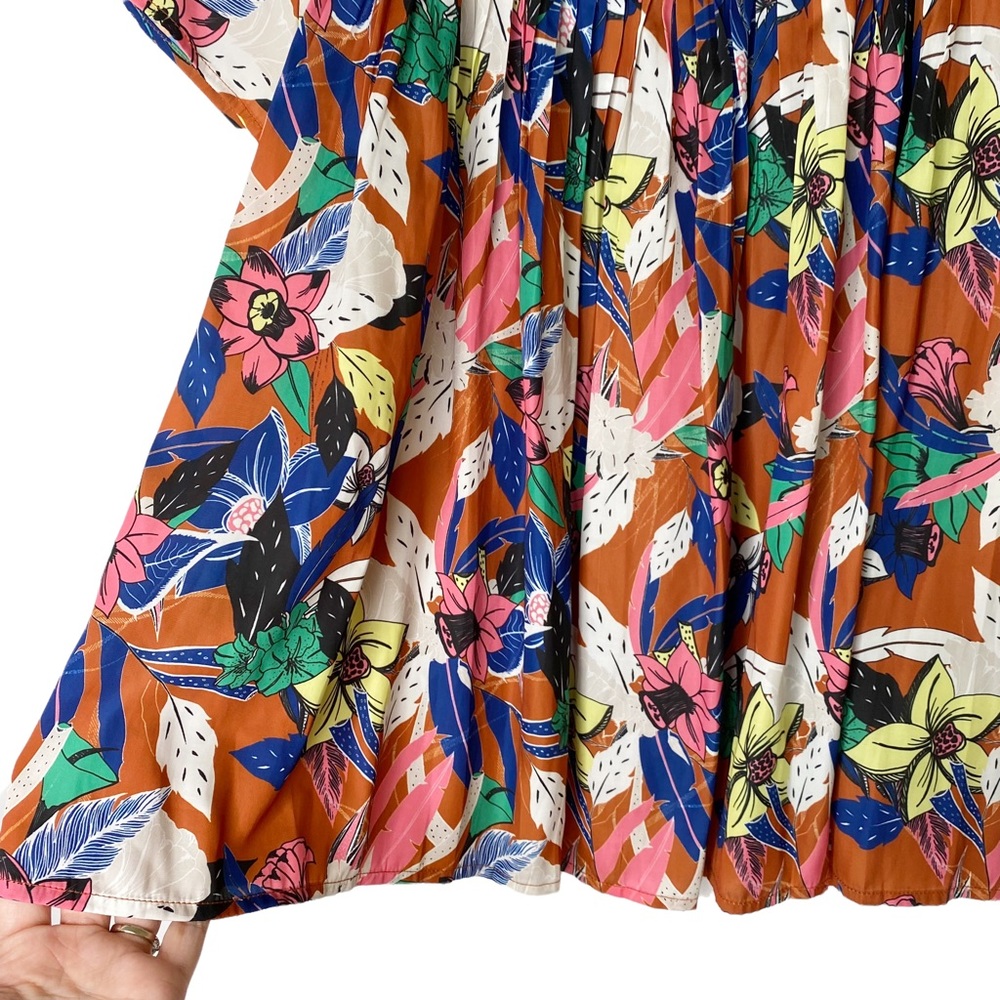 Anthropologie Dolan Left Coast Collection Pilar Pleated Top Terra Cotta Small - Picture 5 of 8